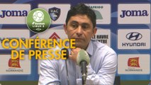 Conférence de presse Havre AC - Chamois Niortais (2-1) : Oswald TANCHOT (HAC) - Denis RENAUD (CNFC) - 2017/2018