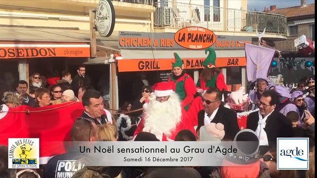 Arrivée du Père Noël au Grau d'Agde - Marché de Noël