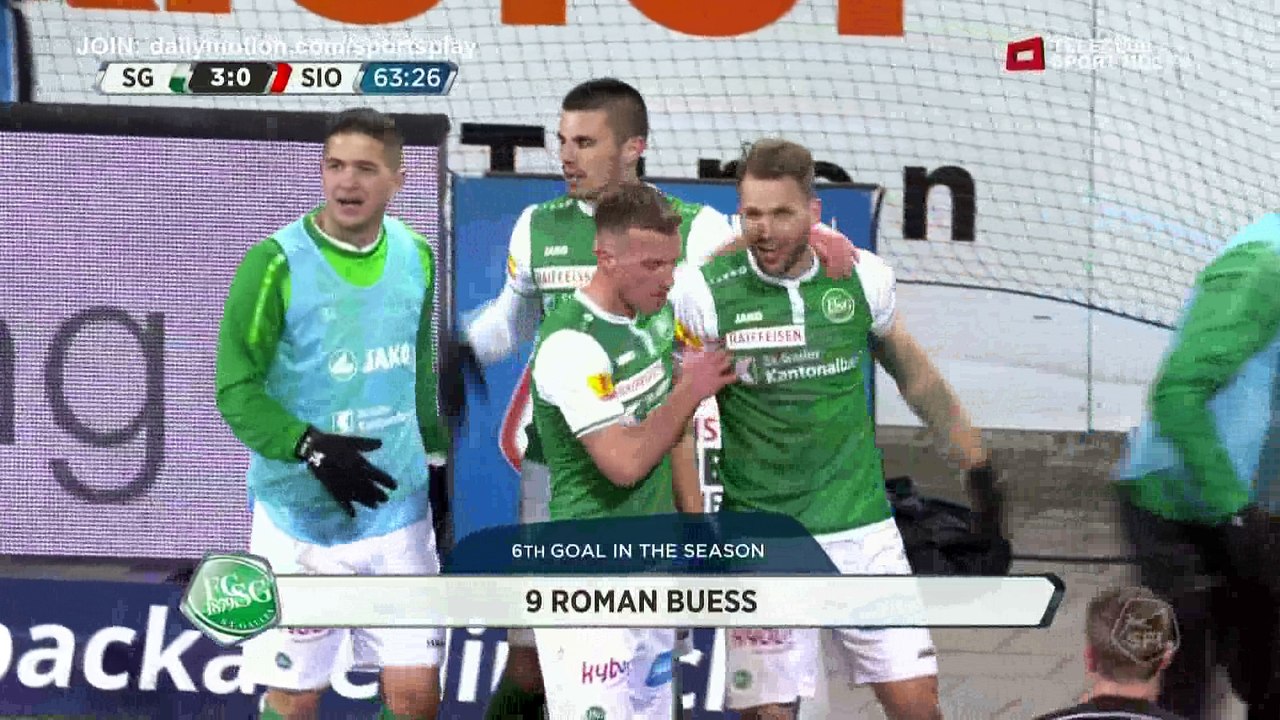 Roman Buess Goal HD - St. Gallen 3 - 0 FC Sion - 16.12.2017 (Full Replay)