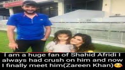 ZAREEN KHAN MEET SHAHID AFRIDI FAMILY