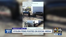 Man arrested after posting stolen items on social media