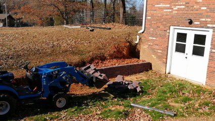 LS MT125 Tractor Building Retaining Wall Part 2