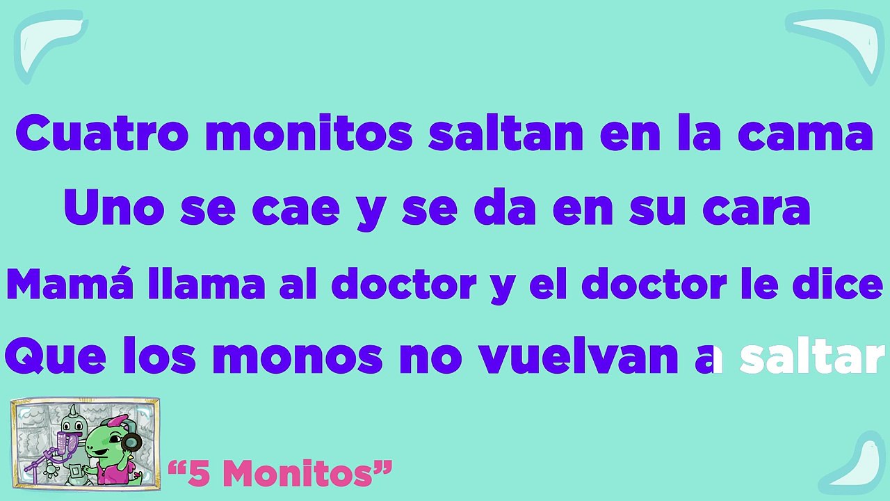 Sing Along Children Song _ 5 Little Monkeys in Spanish with BASHO & FRIENDS - 5 Monitos-8ekU-PU5STc