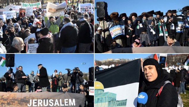 Beyaz Saray'ın Çevresinde Trump'a Kudüs Tepkisi