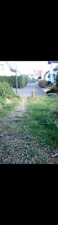 Kreuzung des Fußwegs in Werl Aspe