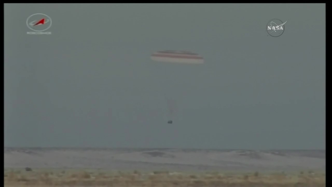 Landing of Soyuz MS-05 with Trio of Crew