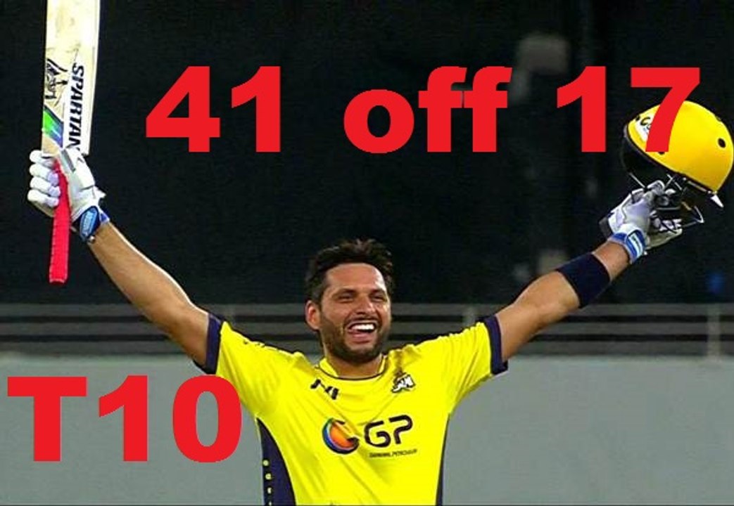 Shahid Afridi Best Batting In T10 Semi Final || Afridi 41 of 17 Balls Against Punjabi