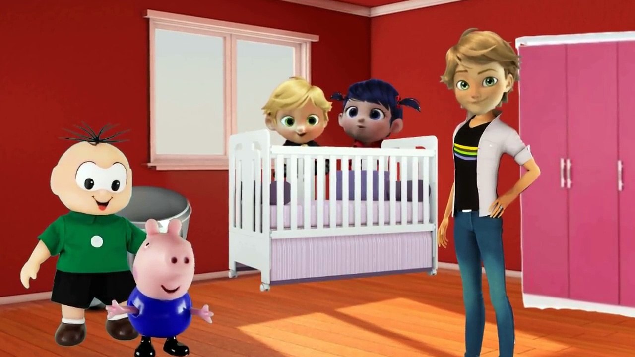 George Pig e Cebolinha cuidam bebes Adrien Marinette miraculous ladybug-BqbmyRB5rG0