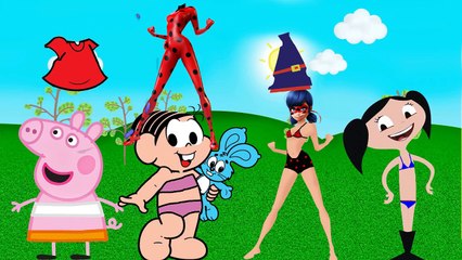 Скачать видео: troca roupa corpo Monica Peppa PIg Show da  Luna e Ladybug toykids-PoNLZzq-Y-g