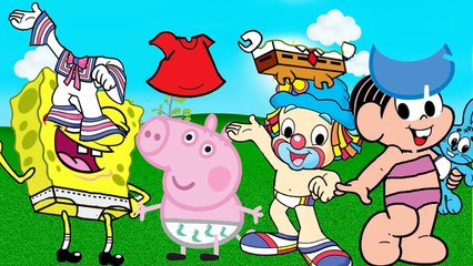 troca roupas Monica Patati Patata Bob Esponja e George Pig Wring Heads-Fh8wfFz7R00