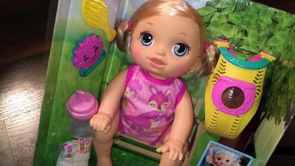 New Crawling Baby Alive Go Bye-Bye Blonde Doll Opening and Feeding