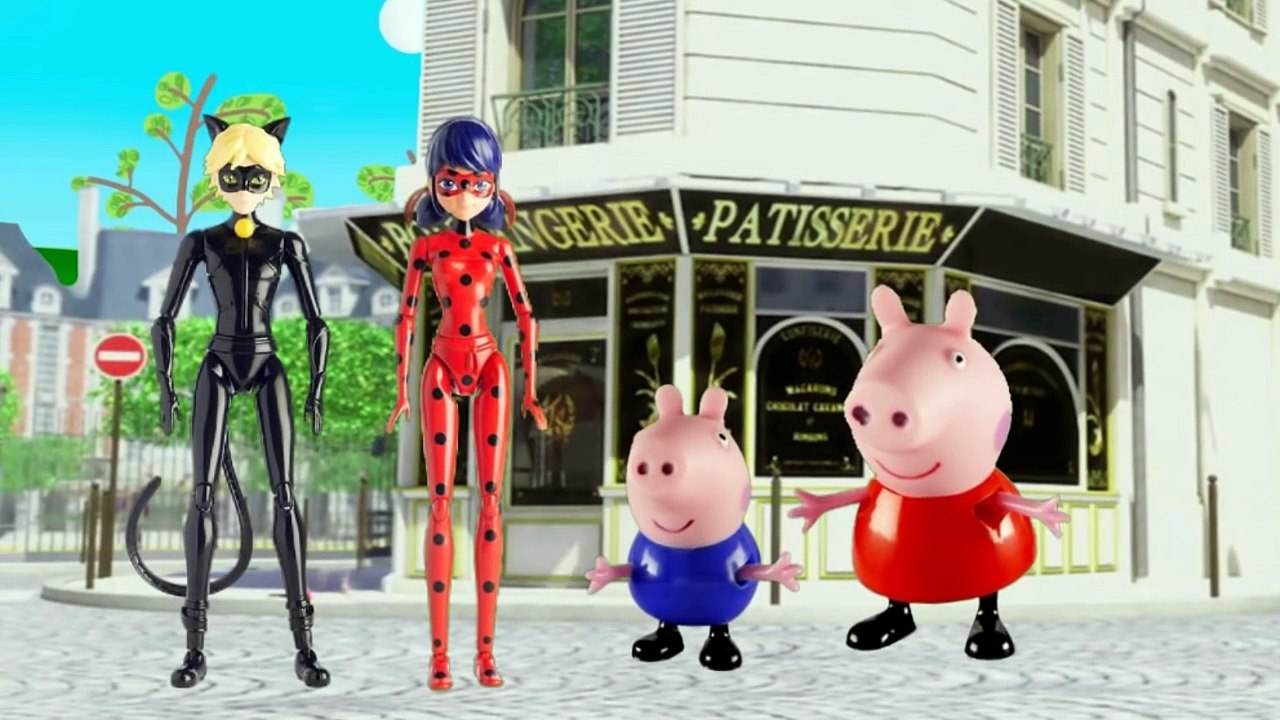 Peppa Pig Miraculous Ladybug beija Cat Noir e George Pig os separa novelinha Totoykids-5I1NVRvrRqo