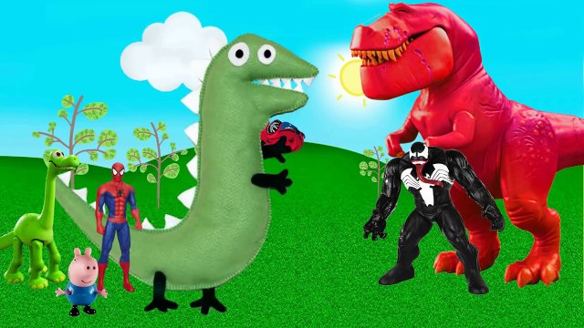 Peppa pig spiderman homem aranha Vs Venom George Pig Jett Super Wings dinossauro-IQdMuahiRYk