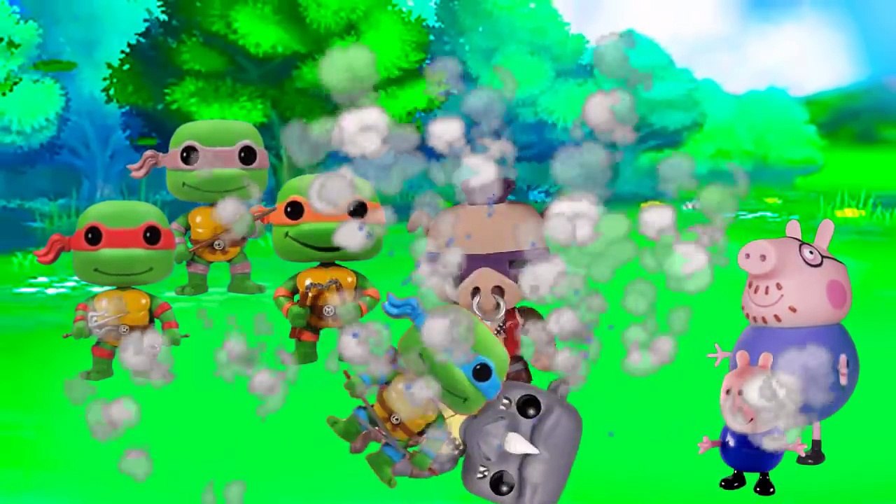tartarugas ninjas salvam George Pig e papai Pig do Bebop e Rocksteady totoykids-TgO39gbHkB4
