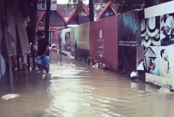 Tropical Storm Kai-Tek Floods Streets Outside Boracay Hotel
