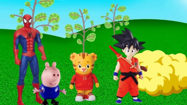 Peppa Pig George Pig Daniel Tigre voam na nuvem voadora do Goku homem aranha Venon totoykids-j5kzbKGitQg