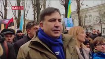 Saakaşvili ve taraftarlarının protesto yürüyüşünde olay çıktı