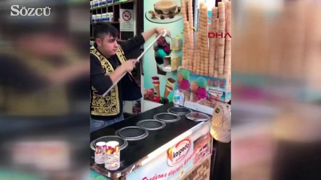 Maraş dondurmacısı kendi şakasının kurbanı oldu