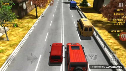 Traffic Racer-Red Minibus High Speed Gameplay