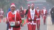 Posse of Santas make a run for it during Mexico Christmas race