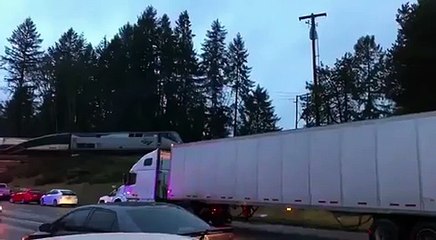 Amtrak Train Derails & Crashes Onto Highway During Rush Hour In Washington
