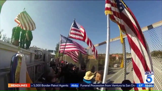Funeral Procession for Firefighter Passes Through Fire-Affected Areas in California