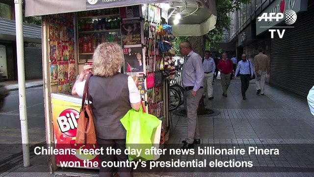 Chileans react to news of ex-president Pinera's electoral win