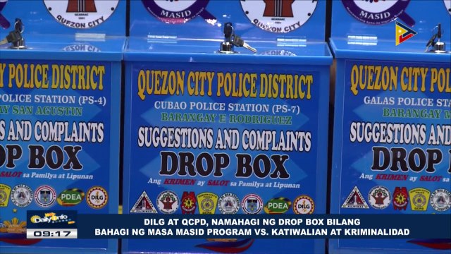 DILG at QCPD, namahagi ng drop box bilang bahagi ng Masa Masid Program vs katiwalian at kriminalidad
