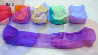 How to make Kinetic Sand Cake Giant Rainbow Cube Mad Mattr Skwooshi Learn Colors-WsDy7rgsJHM