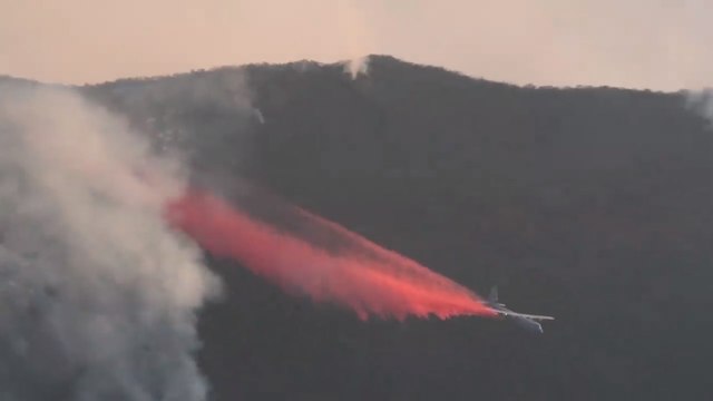 National Guard Drops Fire Retardant on Thomas Fire in Santa Barbara Hills