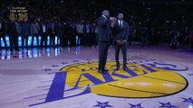 Cérémonie de retrait des maillots de Kobe Bryant Numéro 8 et 24 aux Los Angeles Lakers