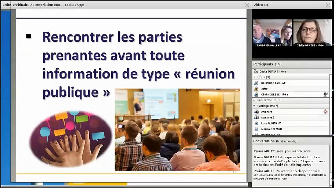 Webinaire Energie 3 - Favoriser l'accueil d'unité de production d'énergie renouvelable (partie 2) CNFPT-Ifrée