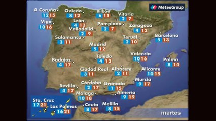 Previsión del tiempo para este martes 19 de diciembre