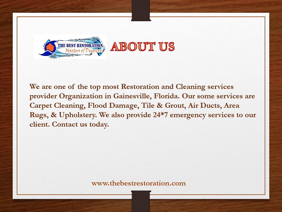 Carpet Cleaning Services by The best restoration in Gainesville