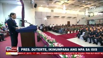 Pangulong Duterte, ikinumpara ang NPA sa ISIS