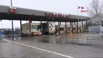 Edirne-Hamzabeyli Sınır Kapısında Kar Yağışı Başladı