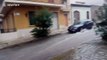 Severe rainstorm floods road in southern Sicily