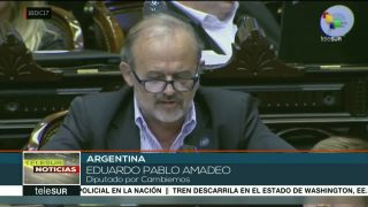 Argentina: diputado Amadeo apoya en Congreso reformas de Macri