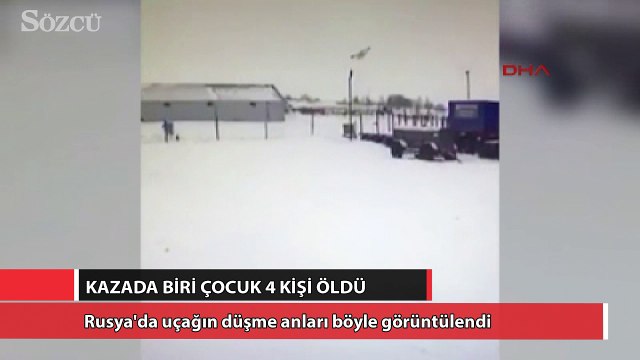 Rusya'da uçağın düşme anları böyle görüntülendi
