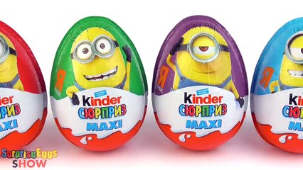 4 Jajko Niespodzianka Minions Maxi Kinder Niespodzianki Киндер Макси Миньоны Wielkanocne Jajka new