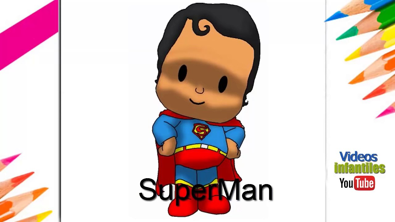 Pocoyo masquerades Superman, Batman