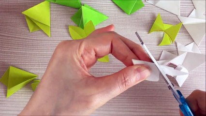 【折り紙】くちなしの花のリース Gardenia Flower Wreath-JYcSa-l3LKo