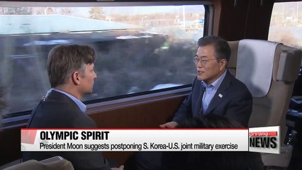 Download Video: President Moon suggests postponing S. Korea-U.S. joint military exercise ahead of Olympics