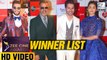 Zee Cine Awards 2018 FULL WINNER'S List | Akshay Kumar | Alia Bhatt | Sridevi