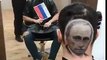Portrait de Vladimir Poutine gravé dans ses cheveux.. meilleur coiffeur du monde !