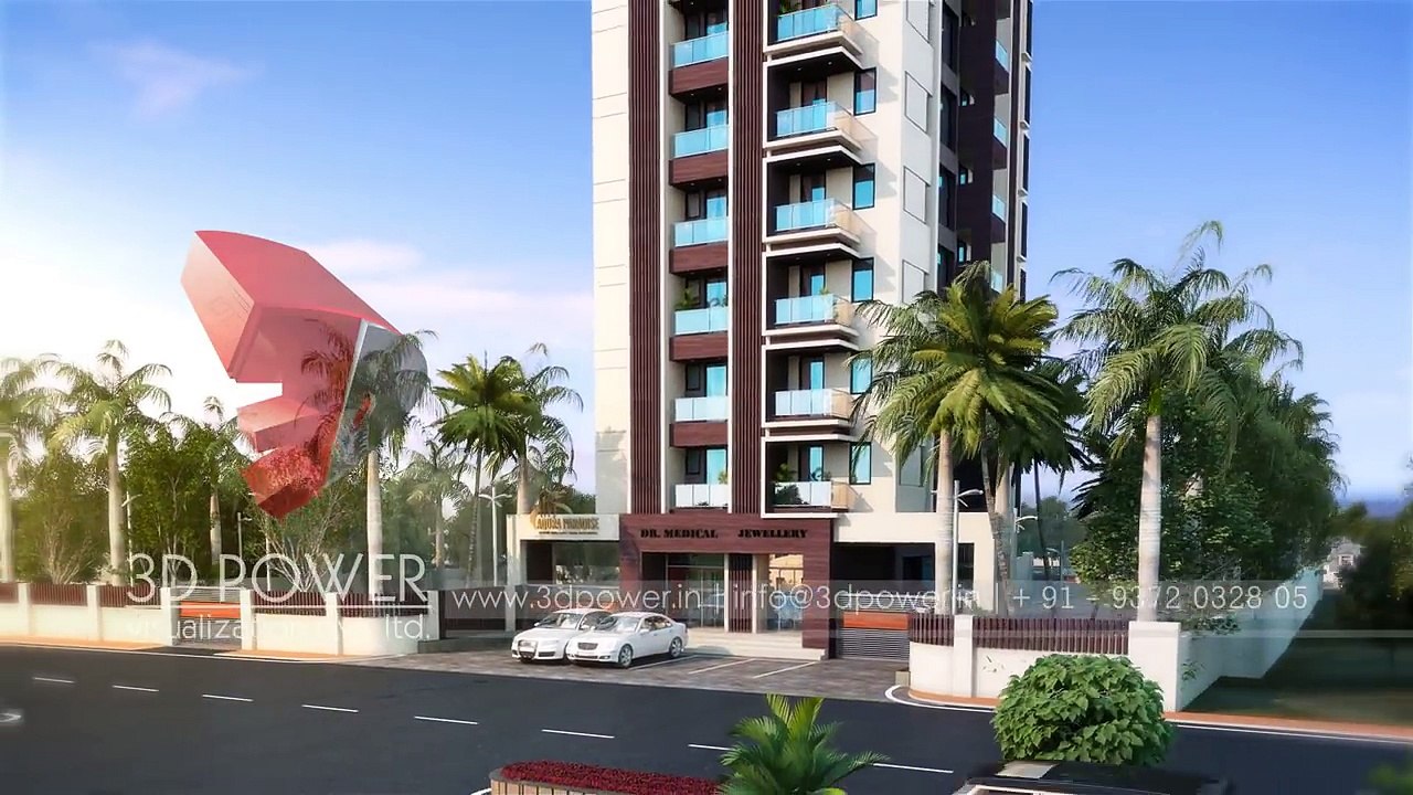 3D Exterior Rendering - Highrise Apartment