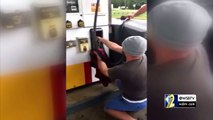 Man pulls snake out of gas pump with his hands