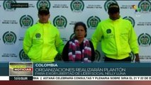 Colombia: plantón para exigir libertad de líder social Nelly Luna