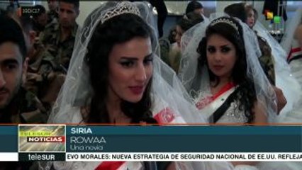 Siria: 500 soldados y sus parejas celebran boda colectiva en Latakia