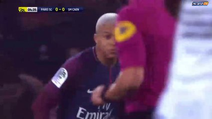 Kylian Mbappe miss PSG 0-0 Caen 20-12-2017